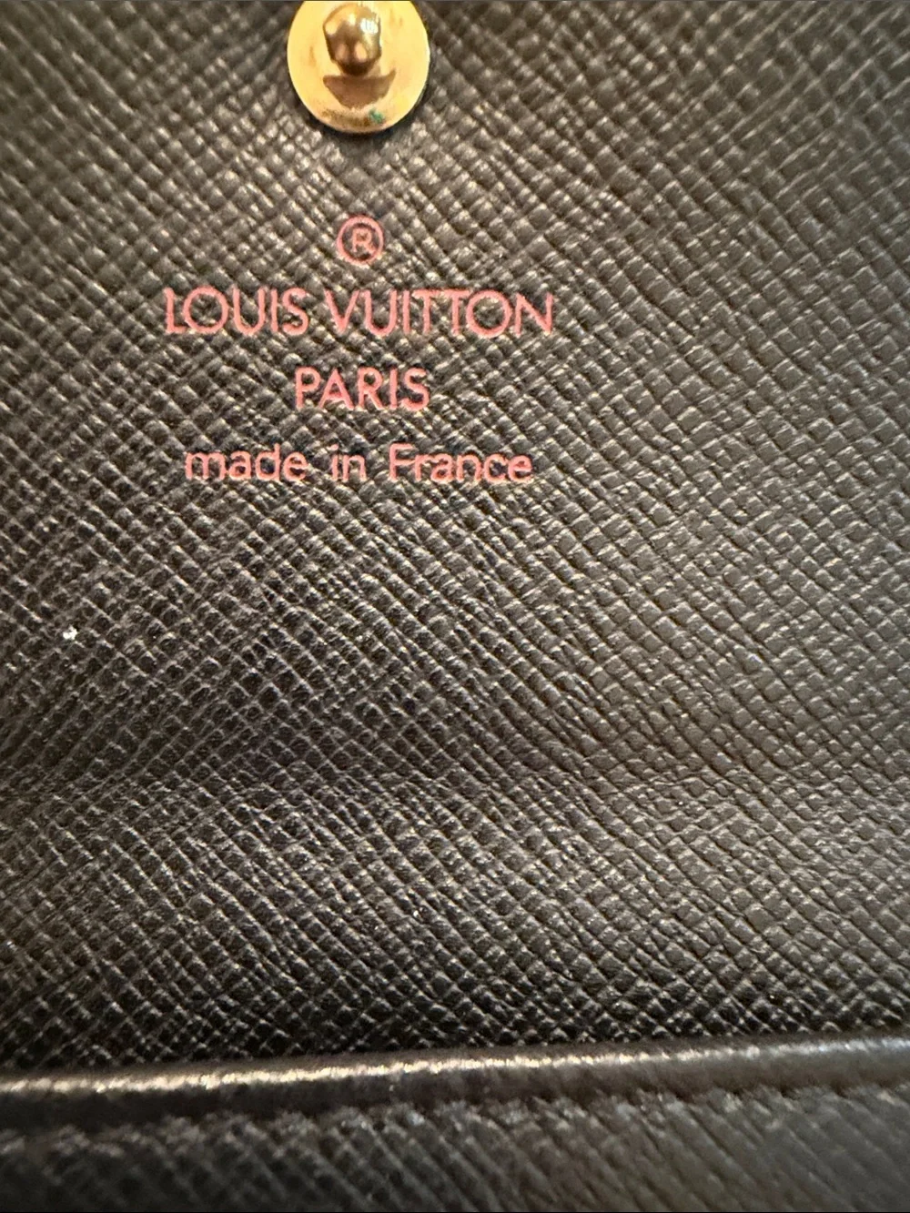 Louis Vuitton Auth Vintage Black Epi Elise Compact Snap Wallet w COA